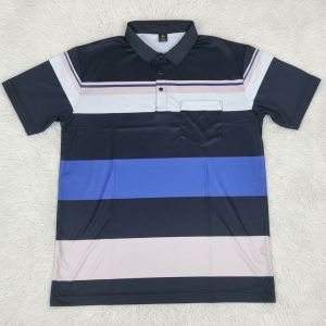 নেভি ব্লু ও লাইট ব্লু স্ট্রাইপড পলো শার্ট