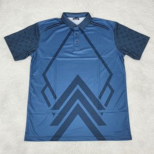 বোল্ড নেভি ব্লু ও সাদা স্ট্রাইপড পলো শার্ট