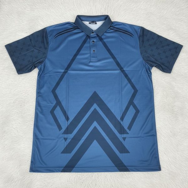 বোল্ড নেভি ব্লু ও সাদা স্ট্রাইপড পলো শার্ট