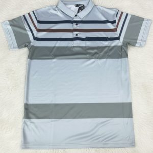 স্টাইলিশ নীল স্ট্রাইপড পলো শার্ট